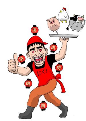 お絵描きカーネル (colonel-design-offic)さんの「濃い」おじさんの精肉販売店のキャラクターデザインへの提案