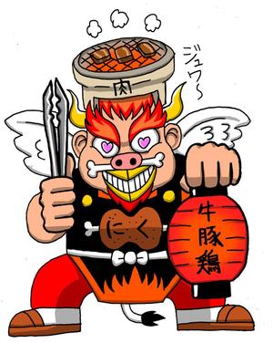 お絵描きカーネル (colonel-design-offic)さんの「濃い」おじさんの精肉販売店のキャラクターデザインへの提案