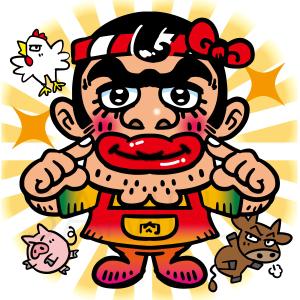 tama design イラスト/映像 (tamamitu1030)さんの「濃い」おじさんの精肉販売店のキャラクターデザインへの提案