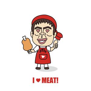 nico design room (momoshi)さんの「濃い」おじさんの精肉販売店のキャラクターデザインへの提案
