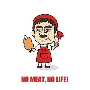 nico design room (momoshi)さんの「濃い」おじさんの精肉販売店のキャラクターデザインへの提案
