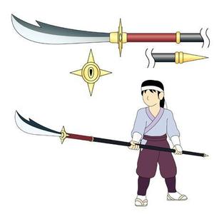 karasu-koubouさんのなぎなたデザインの依頼（構えているポーズ絵込み）への提案