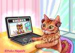 林　陽子 (sjhpw698)さんのZOOMをしている猫のイラストを描いてほしいですへの提案