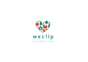 イトウ (shake_LC)さんの子どもと地域の大人をつなぐ教育(共育)プラットフォームを提供する「weclip」のロゴへの提案