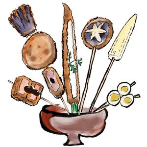 吾妻屋（あずまや） (ito1644)さんの串揚げの美味しそうなイラストを描いて下さい。への提案