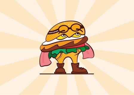 Laryonavahさんの事例 実績 提案 ハンバーガーショップのアメリカンポップなキャラクターのイラスト お世話になっておりま クラウドソーシング ランサーズ