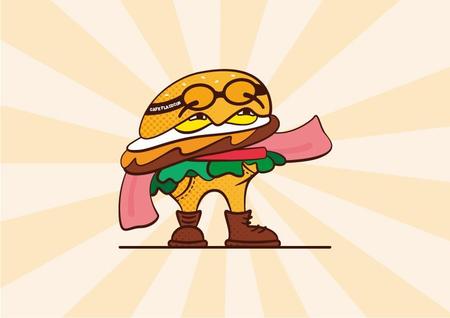 Laryonavahさんの事例 実績 提案 ハンバーガーショップのアメリカンポップなキャラクターのイラスト お世話になっておりま クラウドソーシング ランサーズ