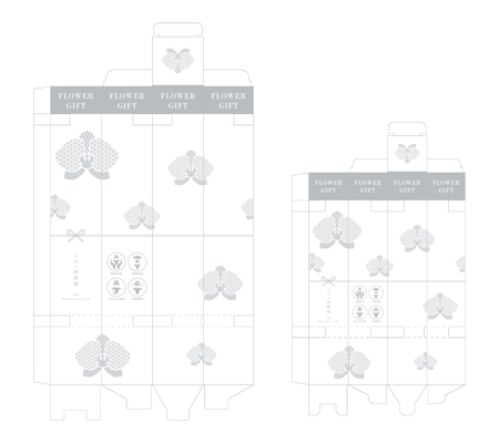 wakaba (wakaba_design)さんのミディ胡蝶蘭の宅配箱のデザインへの提案