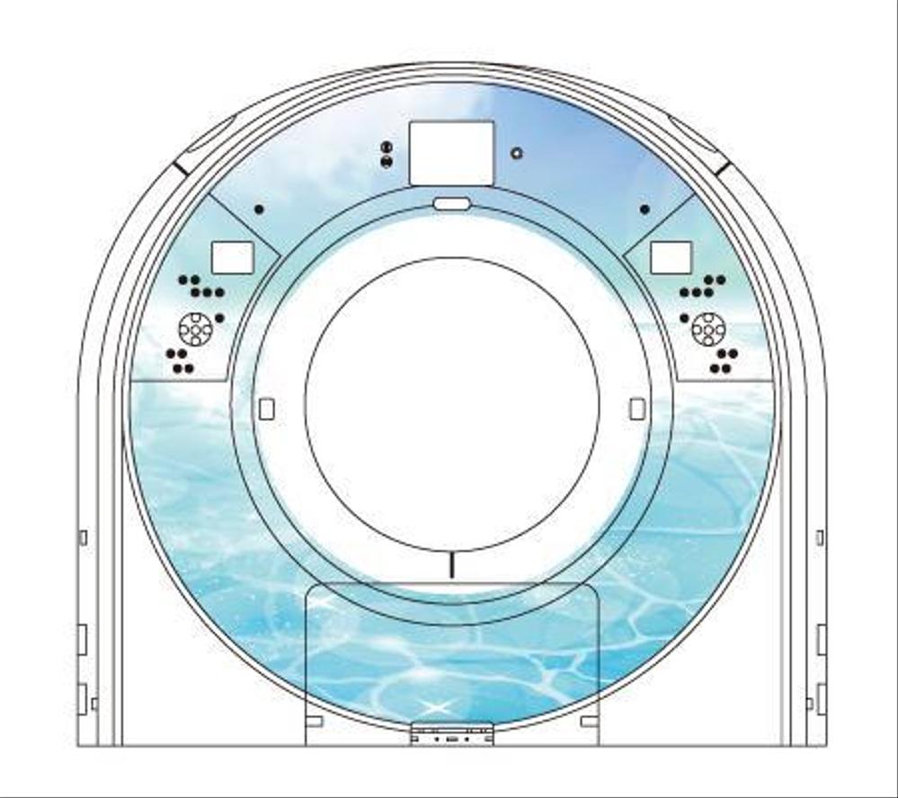 CT機器の正面に描くイラスト