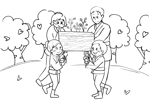 桐谷とうしろう (fmb050521)さんの桜祭りの御神輿を担いだ人物イラストへの提案