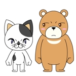 やんぞー (Yanzo)さんのシンプルで可愛い２足歩行の猫とクマのキャラクターデザインへの提案