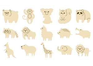 だしまき (dsmk_03)さんの木のおもちゃ店　動物イラスト(15種類)のデザインへの提案