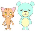 . ()さんのシンプルで可愛い２足歩行の猫とクマのキャラクターデザインへの提案