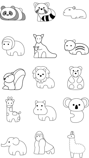 KOU EN (yuki8yuki)さんの木のおもちゃ店　動物イラスト(15種類)のデザインへの提案