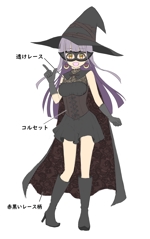 よりしろ (yorishiro)さんの黒い魔法使い（少女）のキャラクターデザインへの提案