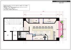 デグチマヨ (masa2014x)さんの新規オープンするコンセプトカフェの内装プラン（平面図）への提案