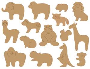 あーまん (aaman)さんの木のおもちゃ店　動物イラスト(15種類)のデザインへの提案