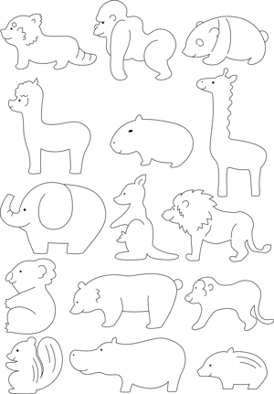kubomi (Megu-job)さんの木のおもちゃ店　動物イラスト(15種類)のデザインへの提案
