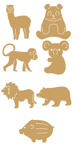 mamikaru (mamikaru)さんの木のおもちゃ店　動物イラスト(15種類)のデザインへの提案
