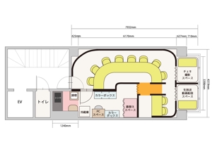 CherryCherryDesign (Atelier_s)さんの新規オープンするコンセプトカフェの内装プラン（平面図）への提案