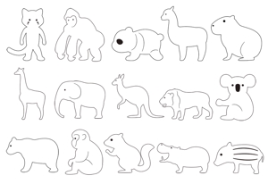 okicha-nel (okicha-nel)さんの木のおもちゃ店　動物イラスト(15種類)のデザインへの提案
