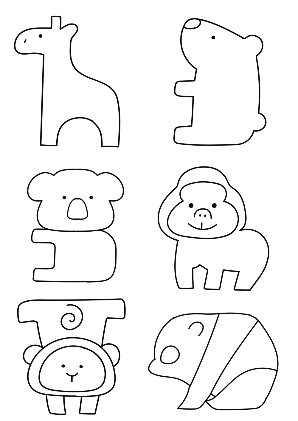 木のおもちゃ店　動物イラスト(15種類)のデザイン