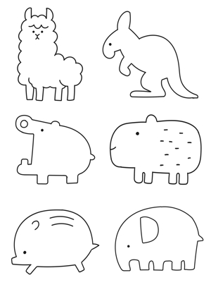 藪上陽子 (yabugamiyoko)さんの木のおもちゃ店　動物イラスト(15種類)のデザインへの提案