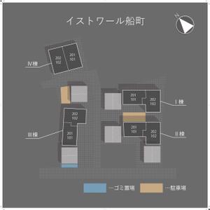 suzuken (suzuken557188)さんの新築木造アパート4棟の敷地内に設置する看板のデザイン（配置図）への提案