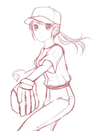 コメスケ (maisuke00)さんの新規女子プロ野球チーム宣伝ポスターに使用するためのキャラクター作成(背景込)への提案