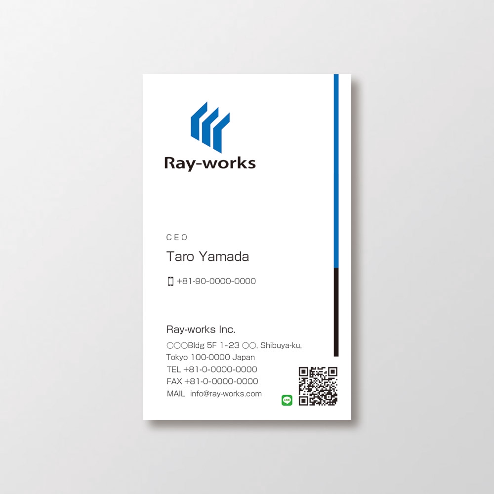 外国人就労の人材紹介、人材派遣の会社「Ray-works」の名刺デザインの依頼です。
