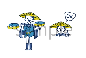 みぬい (wwb_wb_)さんの「近江商人」イメージキャラクターイラストのリメイクへの提案