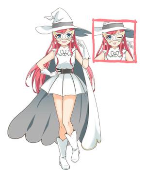 【WEBデザイナー】わしこあら (corela)さんの白い魔法使い（少女）のキャラクターデザインへの提案