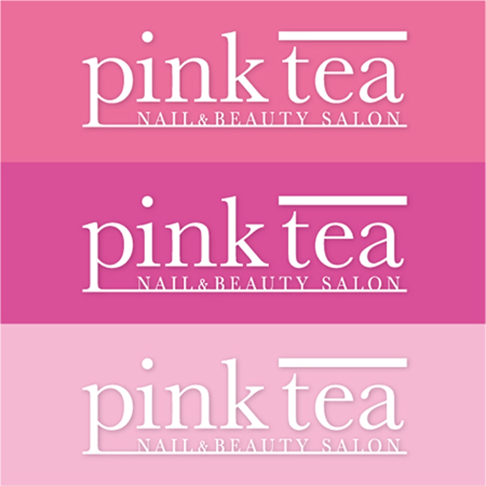 「nail&beauty salon pink tea」のロゴ作成