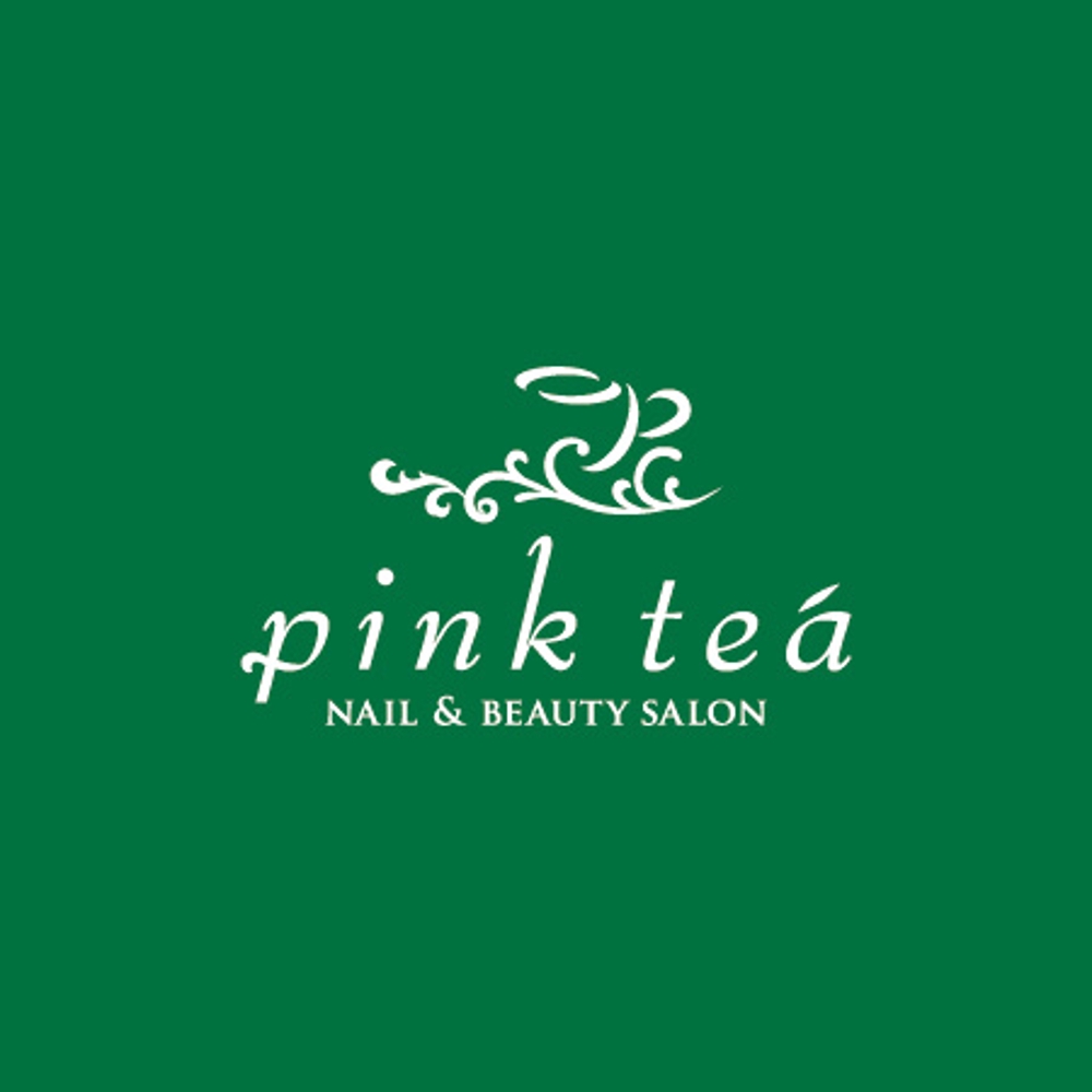 「nail&beauty salon pink tea」のロゴ作成