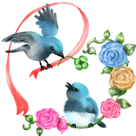 shiorie (rieshio0425)さんのパステル系の青い鳥のイラストへの提案