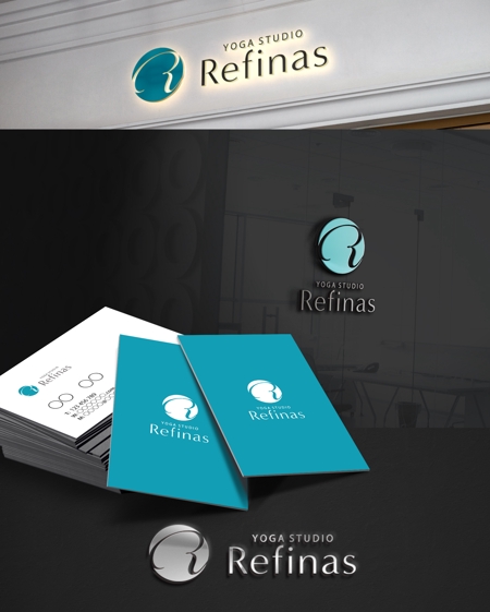 D.R DESIGN (Nakamura__)さんのヨガスタジオ　ジム　「Refinas」「リフィナス」　の　ロゴへの提案