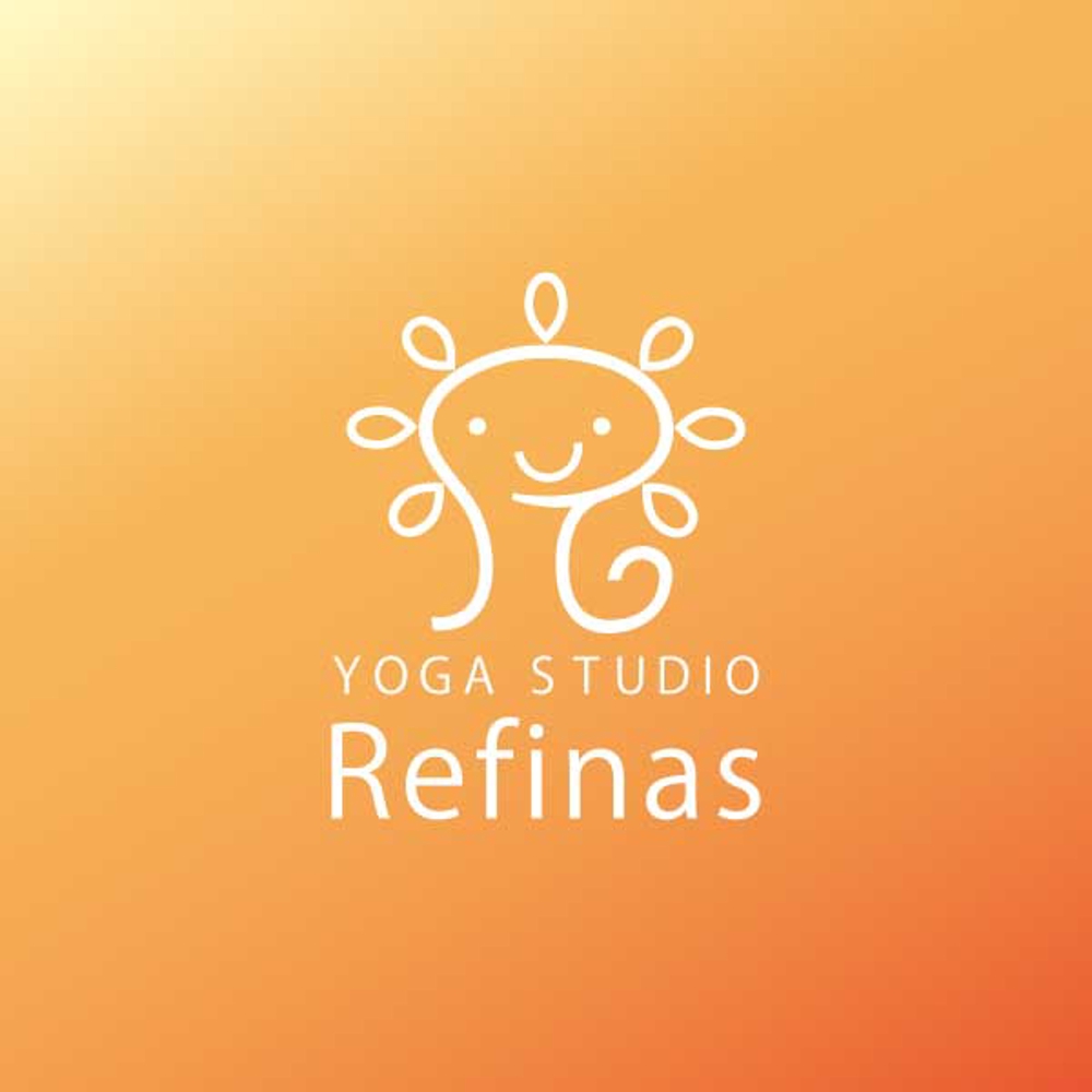 ヨガスタジオ　ジム　「Refinas」「リフィナス」　の　ロゴ