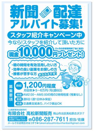 PRANA LABO（プラナ ラボ） (pranalabo)さんの新聞配達員アルバイトスタッフ求人募集チラシへの提案