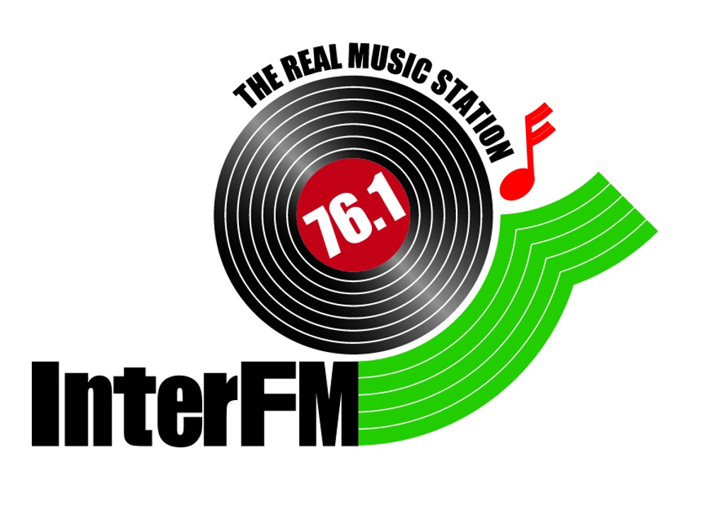 「76.1 THE REAL MUSIC STATION InterFM」のロゴ作成