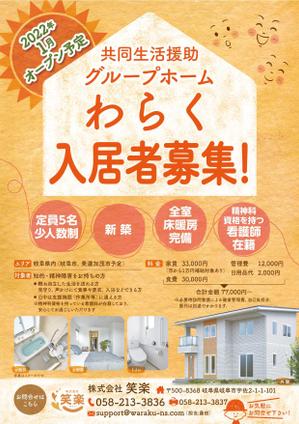 さわ (sawa_m)さんの障がい者グループホーム新規オープン入居者募集チラシへの提案