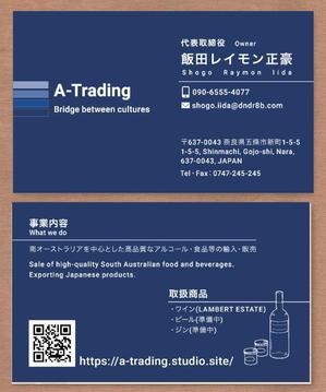 i-s-lab (i-s-lab)さんの海外商品販売会社　A-Tradingの　名刺デザインへの提案