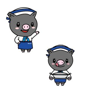 キユデザイン (kiyusuke)さんのあぐー豚しゃぶしゃぶ専門店　オーシャンBoo！のマスコットキャラクターへの提案