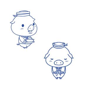キユデザイン (kiyusuke)さんのあぐー豚しゃぶしゃぶ専門店　オーシャンBoo！のマスコットキャラクターへの提案