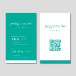 tomato_216 (tomato_216)さんのショップ「peppermint」　の求人LINEとHPのQR（計2個）が付いている名刺　2名分への提案