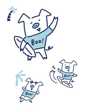 yonemi ヨネミ (yonemi_illust)さんのあぐー豚しゃぶしゃぶ専門店　オーシャンBoo！のマスコットキャラクターへの提案