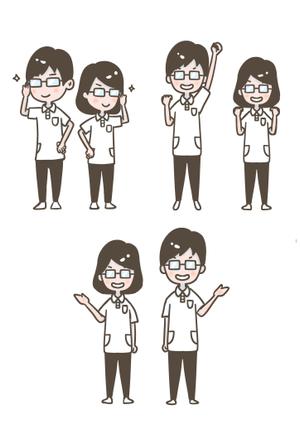 ゆうちん (Yuchin)さんの訪問看護リハビリステーションのキャラクター　「まじめさん（女）」と「まじめくん（男）」への提案