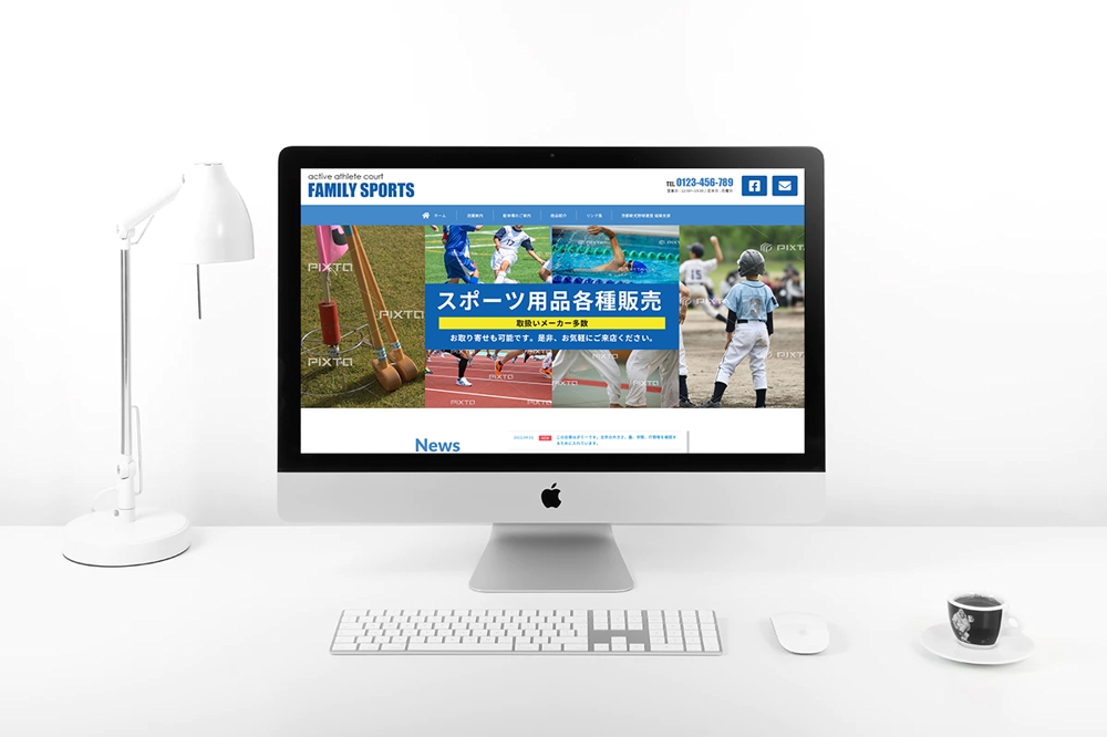 スポーツ用品店のサイト トップページデザイン制作