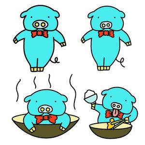 市原 稔也 (haniwa-hana)さんのあぐー豚しゃぶしゃぶ専門店　オーシャンBoo！のマスコットキャラクターへの提案