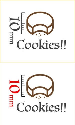 JOB-AID (neon-tani)さんのクッキーのオンラインショップ「10mm Cookies!!」のショップロゴ作成への提案