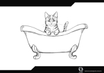 広野 (hylonomusko)さんの浴槽に入った猫のイラストへの提案